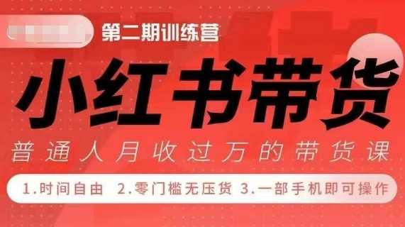 小Red书带货42天训练营 2.0版，宝妈+自由职+上班族+大学生，提高副业收入的大红利项目万项网-开启副业新思路 – 全网首发_高质量创业项目输出万项网