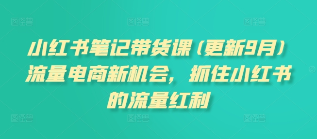 小红书笔记带货课(更新25年2月)流量电商新机会，抓住小红书的流量红利万项网-开启副业新思路 – 全网首发_高质量创业项目输出万项网